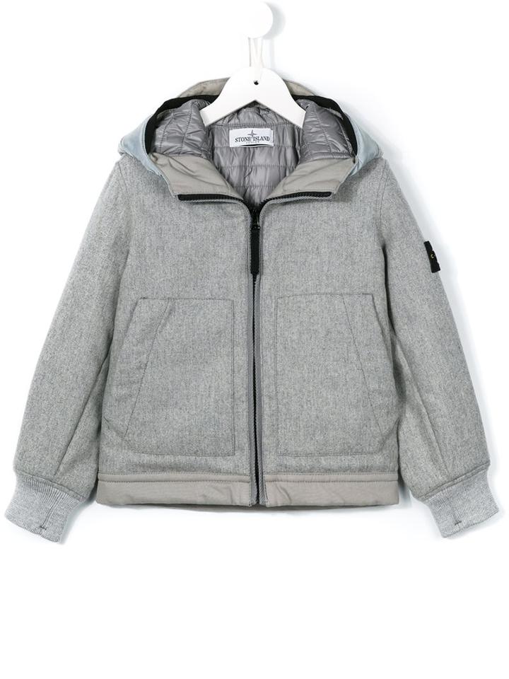 Stone Island Kids Padded Hooded Jacket, Boy's, Size: 10 Yrs, Grey