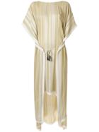 Zeus+dione Textured Tassel Belt Kaftan - Nude & Neutrals