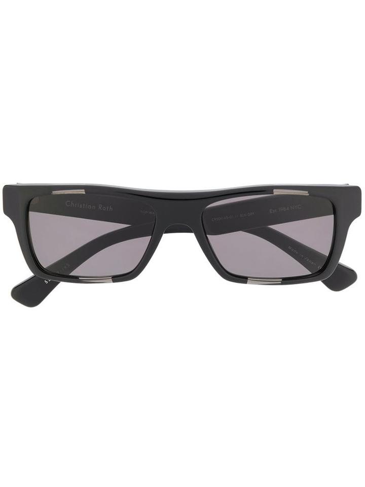 Christian Roth Rectangular Frame Sunglasses - Black