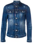 Dsquared2 Distressed Denim Jacket, Men's, Size: 48, Blue, Cotton/spandex/elastane