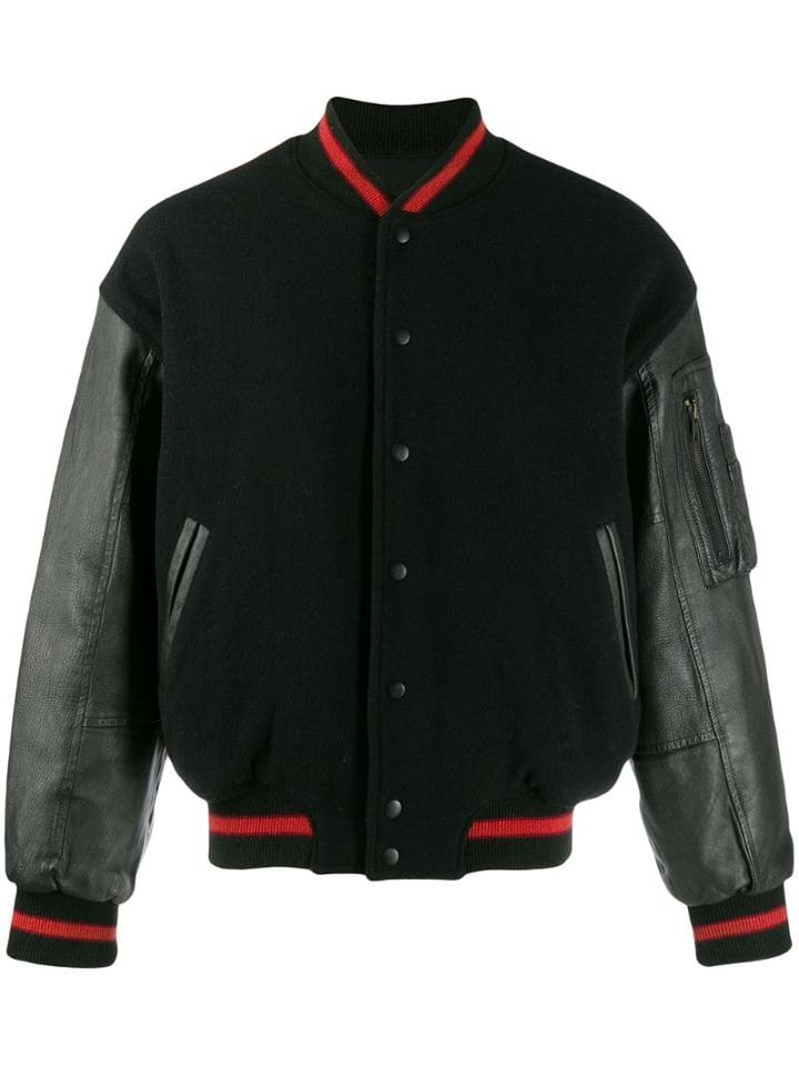 Kansai Yamamoto Pre-owned Leather Bomber Jacket - Black