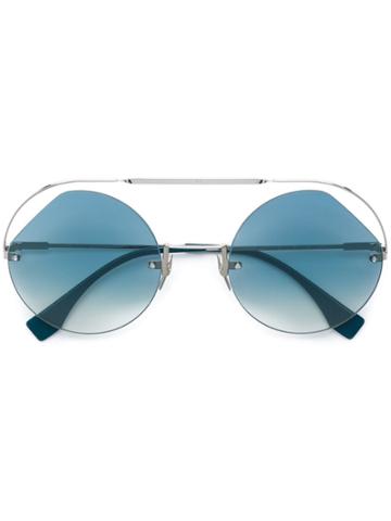 Fendi Eyewear Ribbons & Crystals Sunglasses - Silver