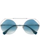 Fendi Eyewear Ribbons & Crystals Sunglasses - Silver
