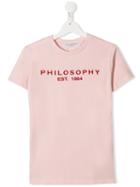 Philosophy Di Lorenzo Serafini Kids Teen Printed Logo T-shirt - Pink