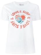Red Valentino Love & Surf Print T-shirt, Size: Small, White, Cotton