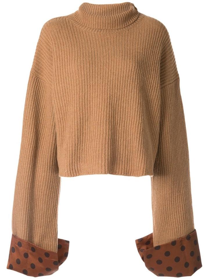 Jejia Polka-dot Trim Jumper - Brown