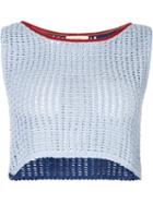Lemlem 'tiya' Crop Top, Women's, Size: Medium, Blue, Cotton