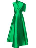 Greta Constantine One-shoulder Flared Gown - Green
