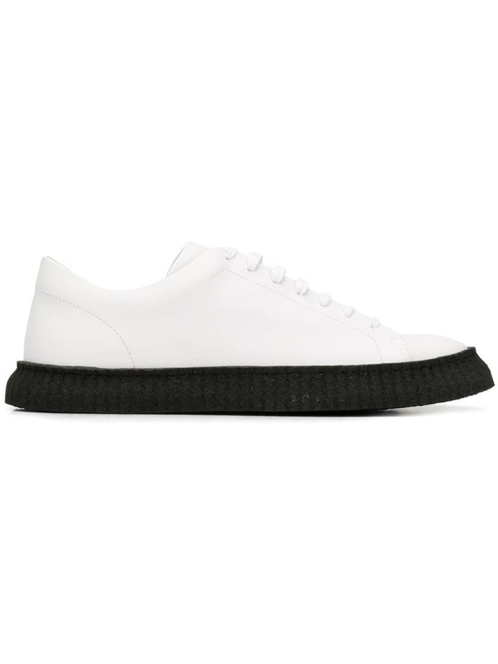 Jil Sander Contrast Low-top Sneakers - White