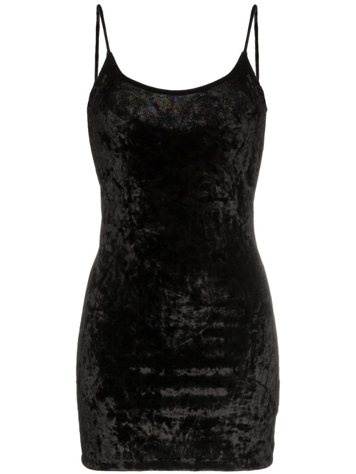 Heron Preston Sleeveless Fitted Velvet Mini Dress - Black