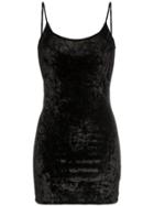 Heron Preston Sleeveless Fitted Velvet Mini Dress - Black