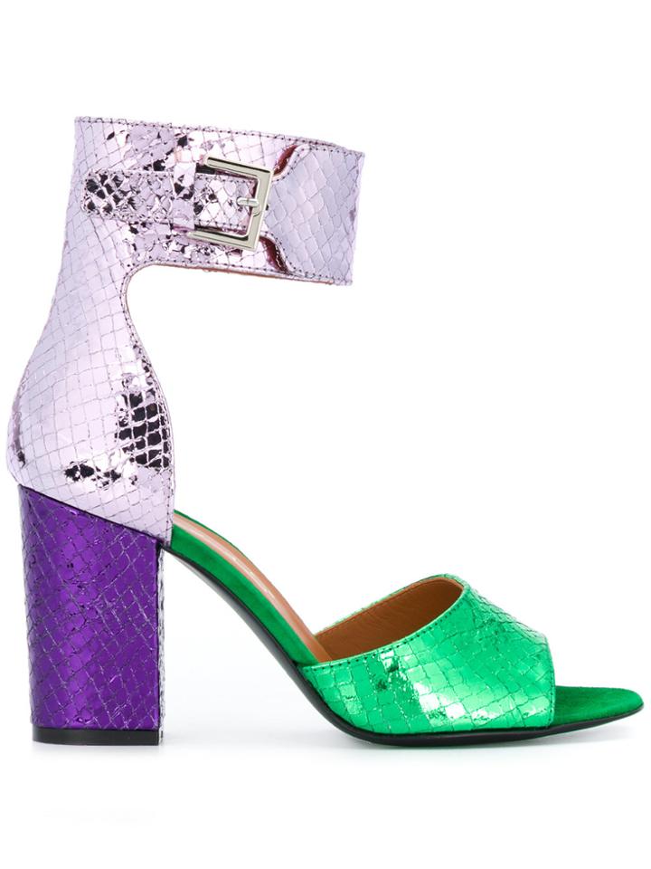 Via Roma 15 Colour Block Sandals - Green