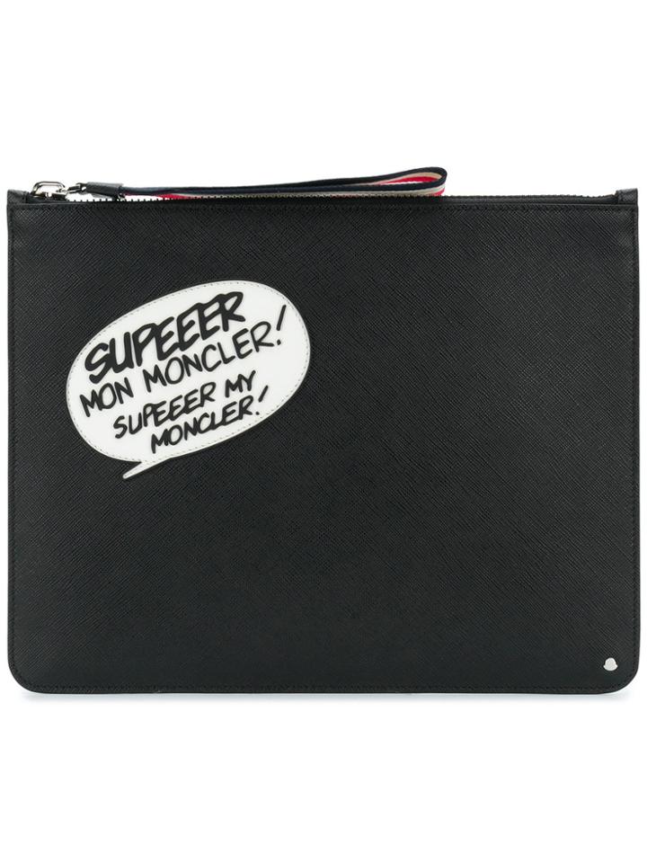 Moncler Comic Appliqué Pouch - Black