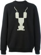 Rick Owens Drkshdw Embroidered Crew Neck Sweatshirt, Men's, Size: Small, Black, Cotton