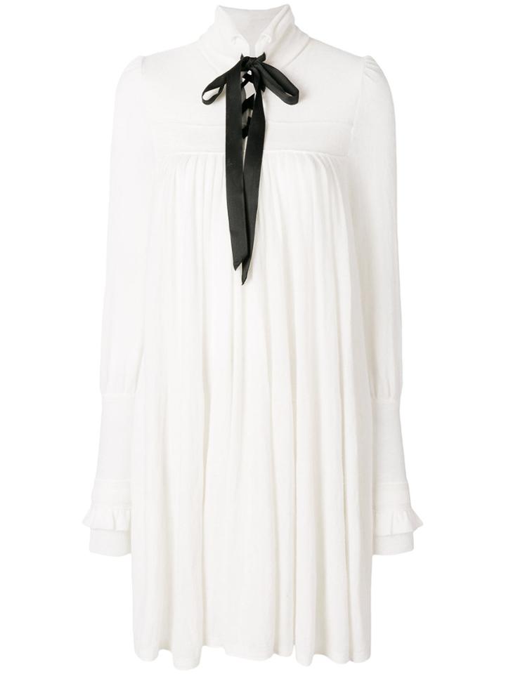 Philosophy Di Lorenzo Serafini Tied Neck Long Sleeved Shift - White