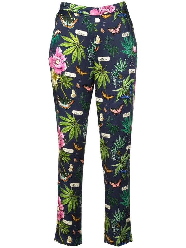 Fleur Du Mal Printed Tapered Trousers - Black