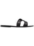 Ancient Greek Sandals Black Desmos Crossover Leather Sandals