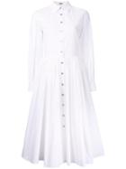 Jourden Flared Shirt Dress, Women's, Size: 38, White, Cotton
