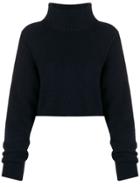 Semicouture Ribbed Knit Cropped Jumper - Blue
