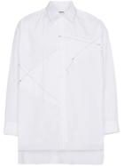 Sulvam Patchwork Stitch Detail Shirt - White