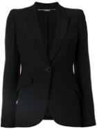 Alexander Mcqueen - Scooped Tailored Jacket - Women - Silk/acetate/viscose - 44, Black, Silk/acetate/viscose