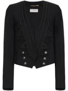 Saint Laurent Embroidered Spencer Jacket - Black