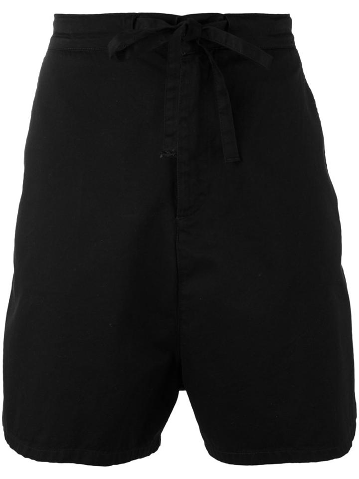 Paura - Drawstring Bermudas - Men - Cotton - Xl, Black, Cotton