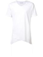 Private Stock Asymmetric Hem T-shirt, Men's, Size: Large, White, Linen/flax