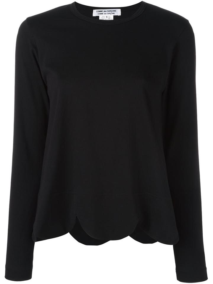 Comme Des Garçons Comme Des Garçons Petal Cut Hem Top, Women's, Size: Medium, Black, Cotton
