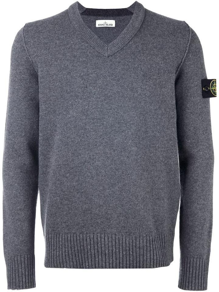 Stone Island 'ml' Pullover, Men's, Size: Medium, Grey, Polyamide/wool