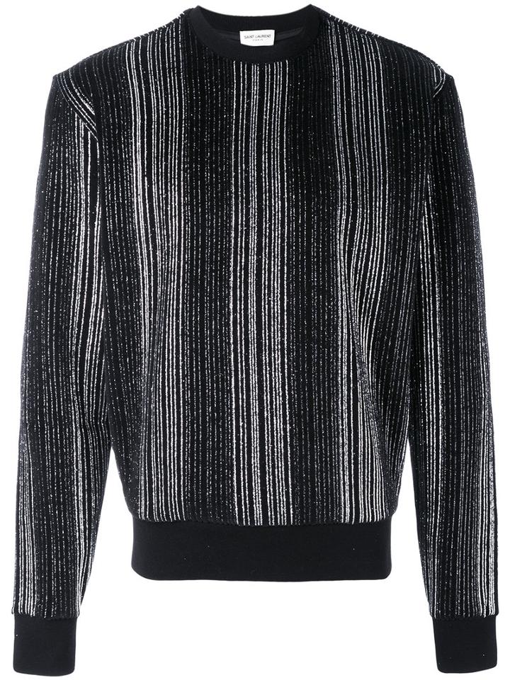 Sparkly Striped Jumper - Men - Cotton/polyester - S, Black, Cotton/polyester, Saint Laurent