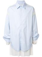 Hed Mayner Layered Poplin Shirt - Blue
