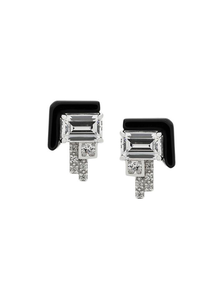 V Jewellery Elodie Stud Earrings - Metallic