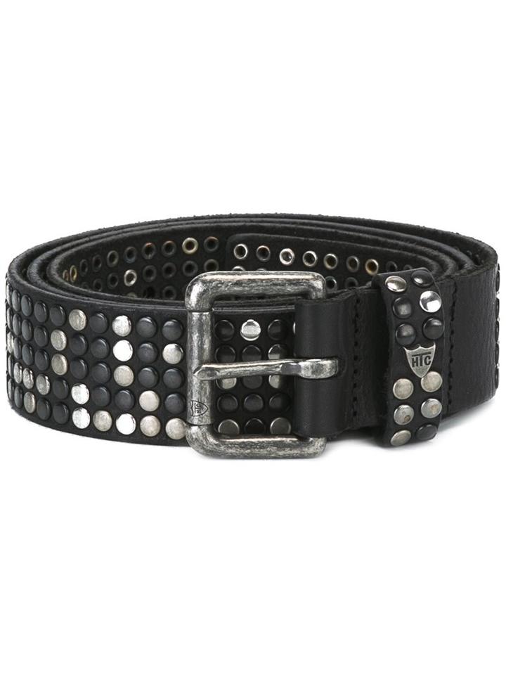 Htc Hollywood Trading Company Tonal Studded Belt, Men's, Size: 95, Black, Leather/metal