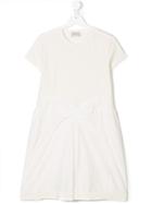 Moncler Kids Teen Bow Front T-shirt Dress - White