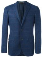 Corneliani Checked Blazer Jacket, Men's, Size: 50, Blue, Cupro/cashmere/virgin Wool