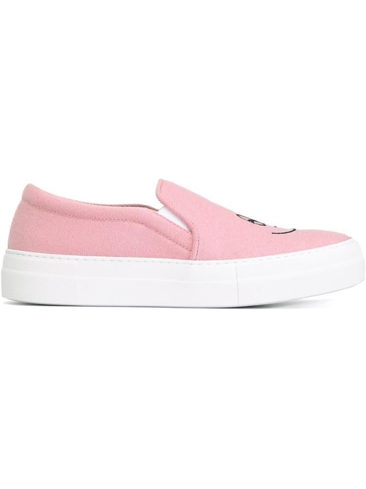 Joshua Sanders Embroidered Face Slip-on Sneakers