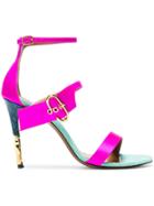Darmaki Pink Bianca 100 Leather Sandals - Pink & Purple