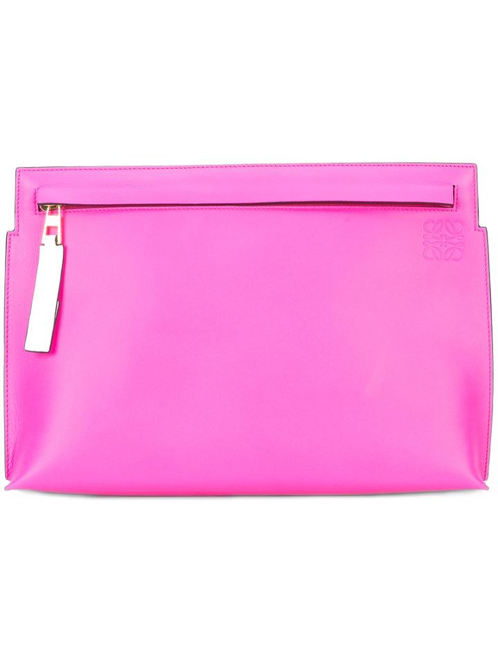 Loewe - 't' Clutch - Women - Leather - One Size, Pink/purple, Leather