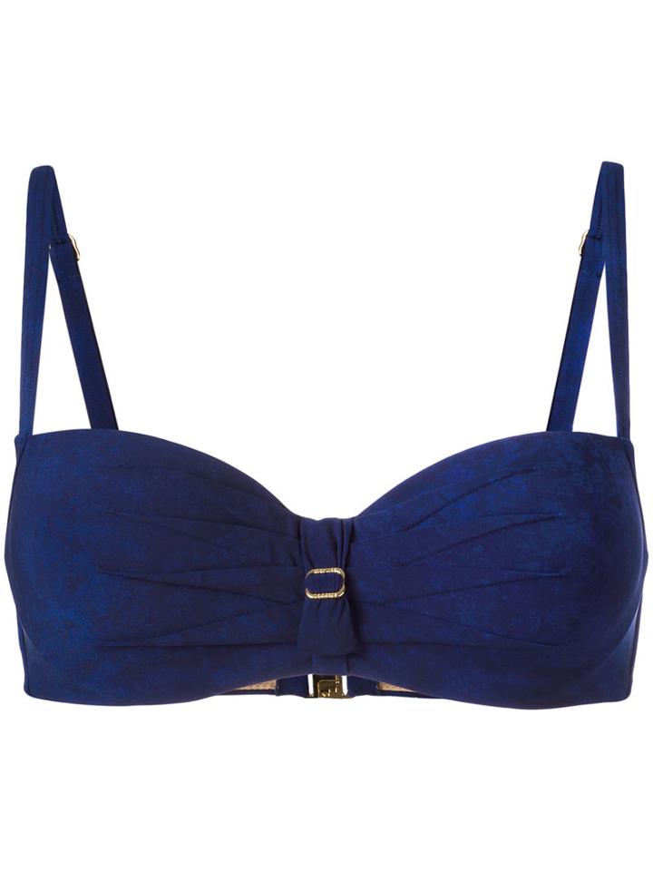Marlies Dekkers - Puritsu Plunge Bikini Top - Women - Polyamide/polyester/spandex/elastane - 75b, Blue, Polyamide/polyester/spandex/elastane
