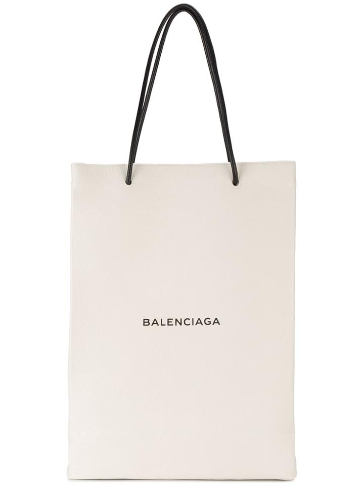 Balenciaga North South Medium Shopping Bag - White
