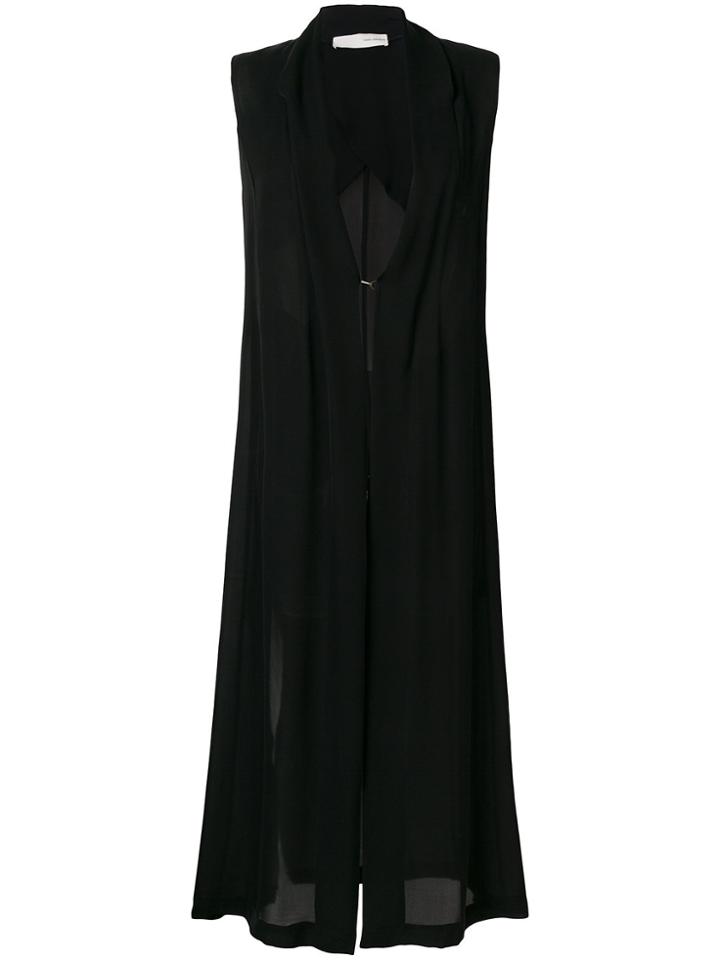 Isabel Benenato Long Waistcoat - Black