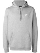 Nike Logo Embroidered Hoodie - Grey