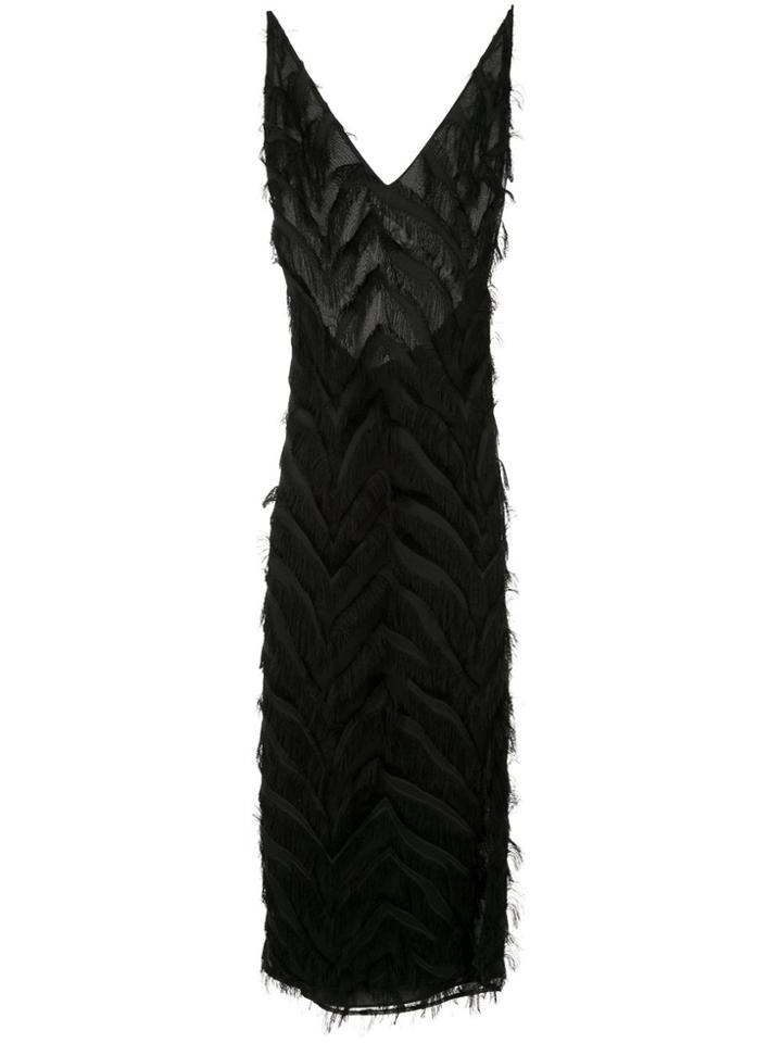 Camilla And Marc Fringed Midi Dress - Black