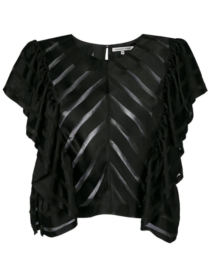 Maison Père Ruffled Blouse - Black