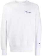 Champion Logo Longsleeved Sweatshirt - White