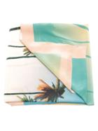 Brigitte Palm Tree Print Cover-up, Size: Medium, Green, Silk