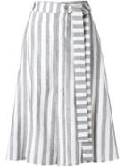 Egrey Midi Skirt, Women's, Size: 42, White, Linen/flax