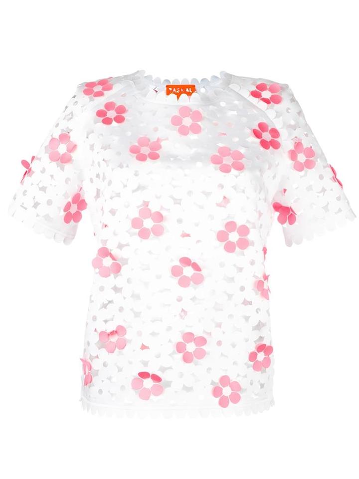Paskal 'cut-out Floral' Top, Women's, Size: Small, White, Polyester