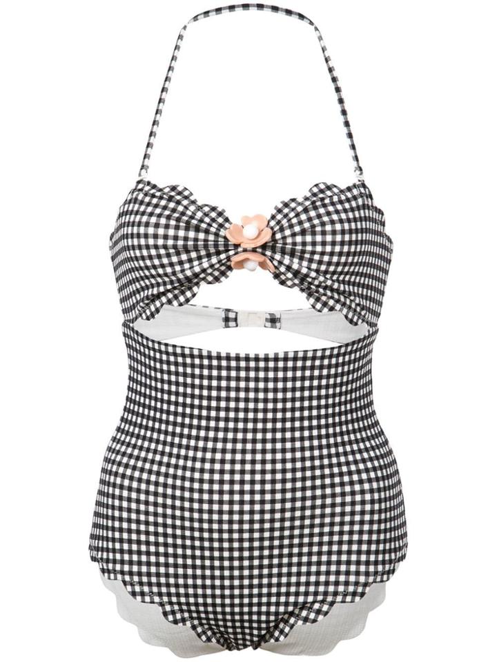 Marysia Antibes Flower-detail Swimsuit - Black